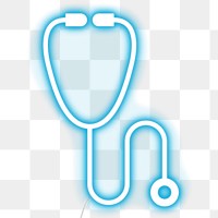 Blue stethoscope neon icon transparent png 