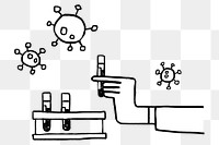 Lab technician getting a centrifuged blood test tube doodle element transparent png