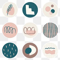 Minimal doodle social story highlights icon set design resources