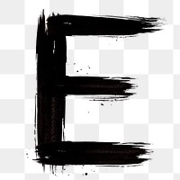 Alphabet E png grunge hand lettering typography