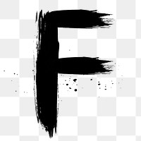 Letter F png grunge hand drawn font typography