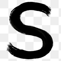 Letter S png grunge hand drawn font typography