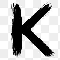 Alphabet K png grunge hand lettering typography