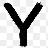 Letter Y png grunge hand drawn font typography