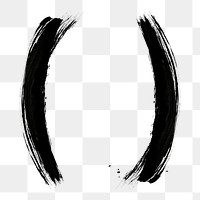 PNG parentheses symbol brush stroke hand drawn font style