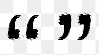 PNG quotation mark sign brush stroke hand drawn font style 