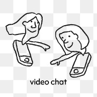 Video chat during quarantine doodle design element