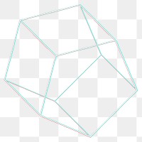 3D pentagonal prism with glitch effect design element