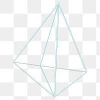 3D pentahedron outline with glitch effect design element 