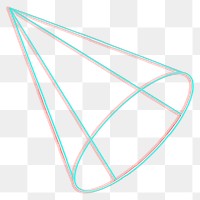 3D geometric cone wiith glitch effect design element