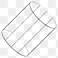 3D cylindrical shape outline design element 