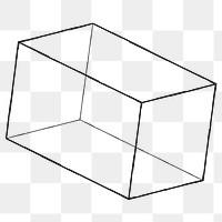 Black 3D cuboid design element 