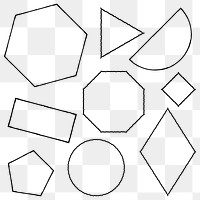 Black geometric shape design element set