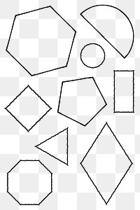 Black geometric shape design element set