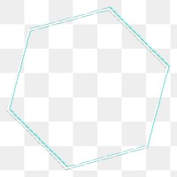 Geometric neon hexagon shape design element 