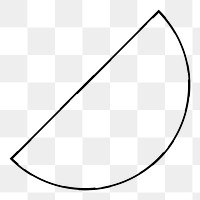 Distorted black semi circle design element 