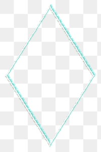 Rhombus outline with glitch effect design element 