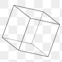 3D geometric cube design element 