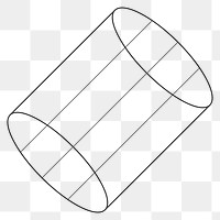 3D cylindrical shape outline design element