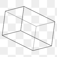Black cuboid geometric shape design element 