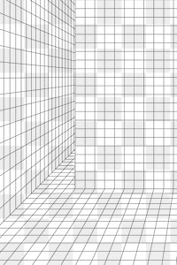 3D wireframe grid room background design element