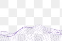 Purple 3D wave pattern design element