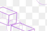 Purple neon 3D cuboid background design element