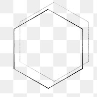Black hexagon shape design element 