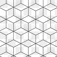 Seamless 3D geometric cubic pattern design element 