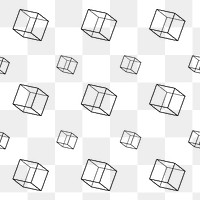 Seamless 3D geometric cubic pattern design element 