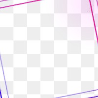 Pink and purple neon square frame design element