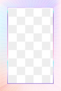 Png pastel grid holographic frame transparent background