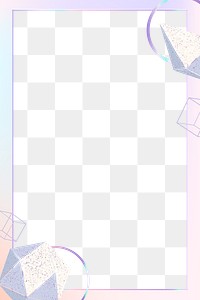 Png geometric shapes pastel border transparent background