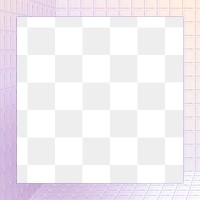 Pastel frame png on 3d grid patterned background