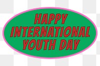 Happy international youth day sticker design element 