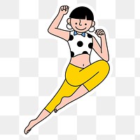Cool woman character sticker design element