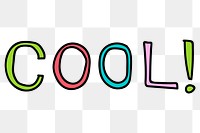 Doodle colorful cool word design element