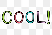 Doodle colorful cool word sticker design element