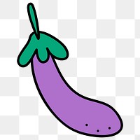 Ripe eggplant illustrated design element