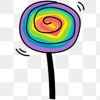 Rainbow lollipop illustrated design element