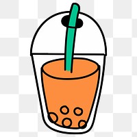 Bubble tea sticker illustrated design element