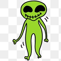Cheerful green extraterrestrial mate design element