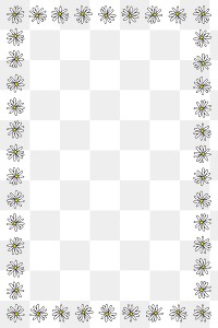 Cute white daisy patterned frame design element