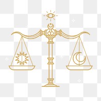 Gold scales libra astrological png | Premium PNG Sticker - rawpixel