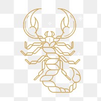 Gold Scorpio astrological sign design element