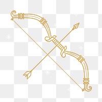 Gold Sagittarius astrological sign design element