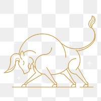 Gold Taurus astrological sign design element