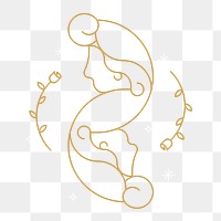 Gold Gemini astrological sign design element