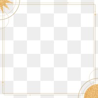 Gold sun and moon frame design element