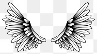 Pair of wings Japanese style tattoo design element